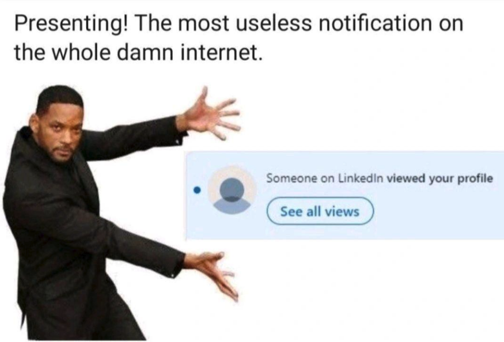 Someone viewed your personal LinkedIn profile notification